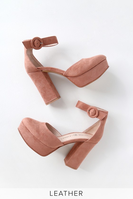 Chinese Laundry Norie - Dusty Rose Platform Heels - Suede Heels - Lulus
