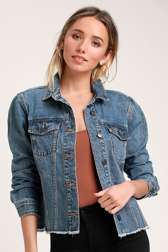 medium wash denim jacket