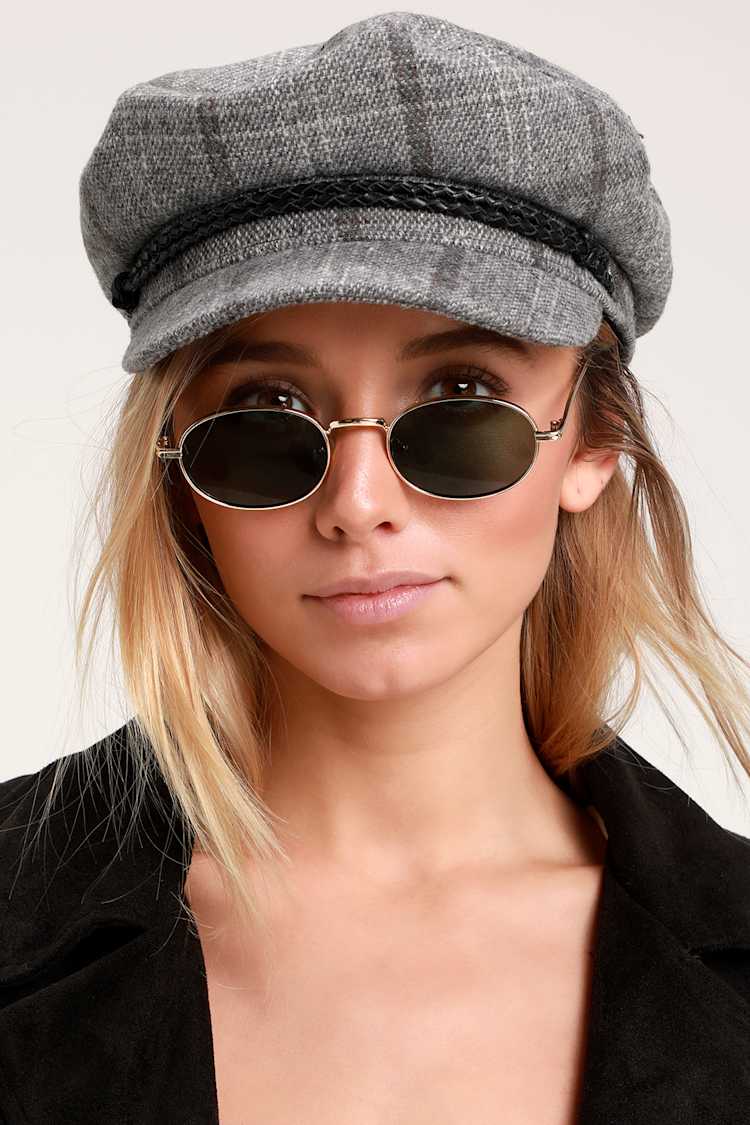 Brixton Fiddler - Grey Plaid Hat - Fisherman Cap - Lulus display picture 1
