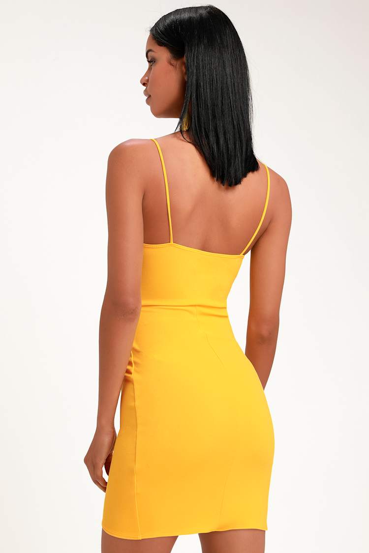 forever 21 yellow bodycon dress Multi-Color V Neck Bodycon Mini Dress