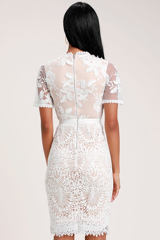 lace cap sleeve midi dress