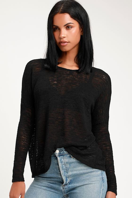 Rorna Black Surplice Back Sweater Top 5