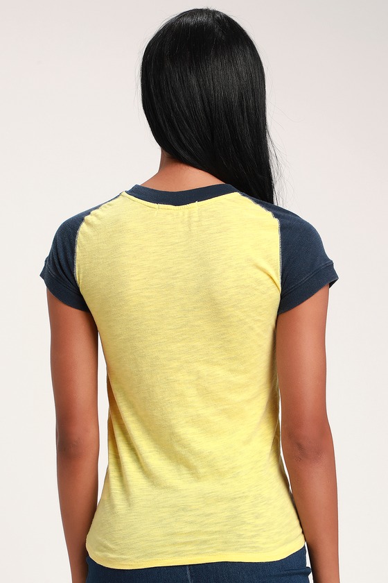 Free People Night Sky - Yellow Tee - Cap Sleeve Tee - Raglan Tee - Lulus