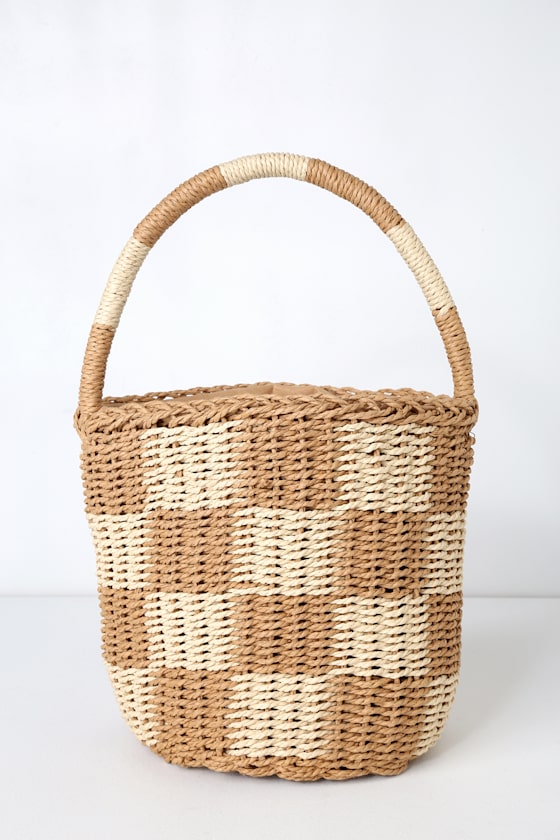 Cute Beige Bag - Woven Bag - Mini Basket Bag - Tote - Lulus