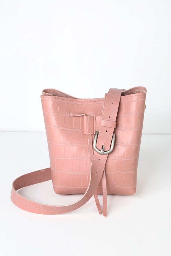 Goodies Blush Snake Embossed Belt Bag 1