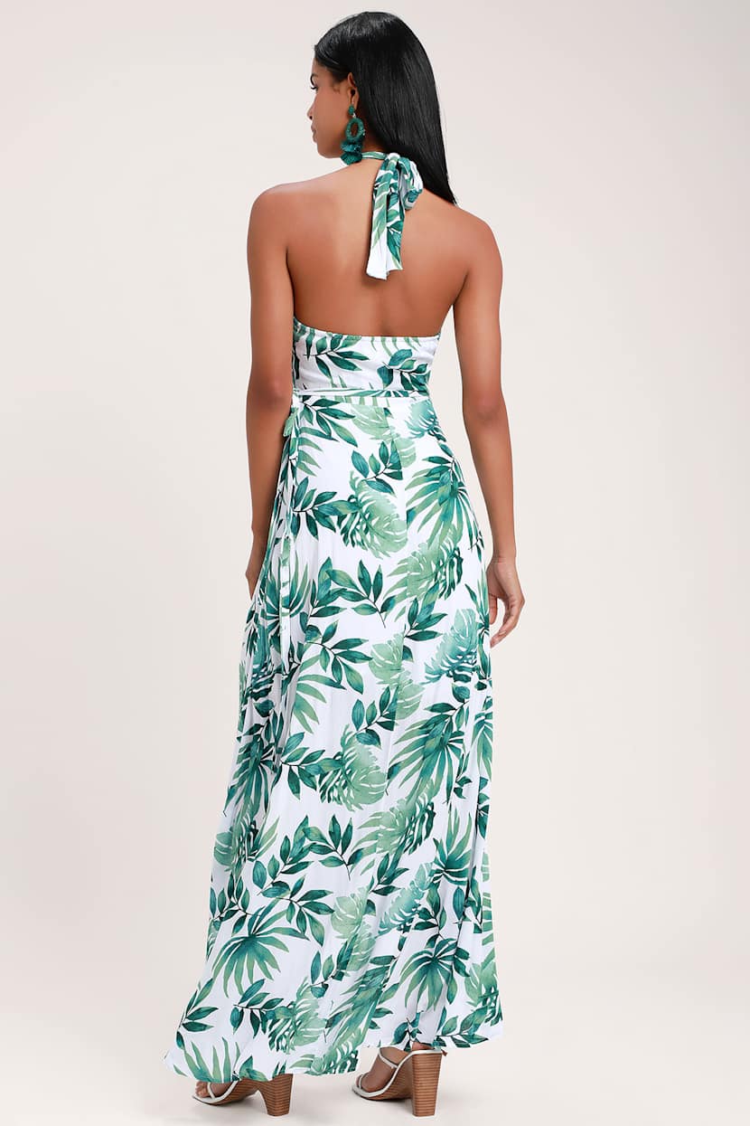 green and white leaf dress Green Leaf Embroidered White Tulle Gown with V-Neck and Flutter Sleeves –  MissJophiel main image 1