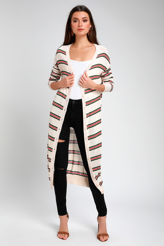 beige midi cardigan