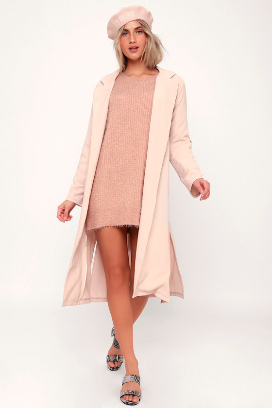Slater Blush Pink Fuzzy Sweater Dress 5