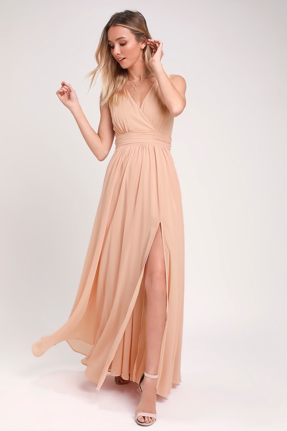 Lovely Blush Dress - Sleeveless Maxi Dress - Blush Maxi Dress - Lulus