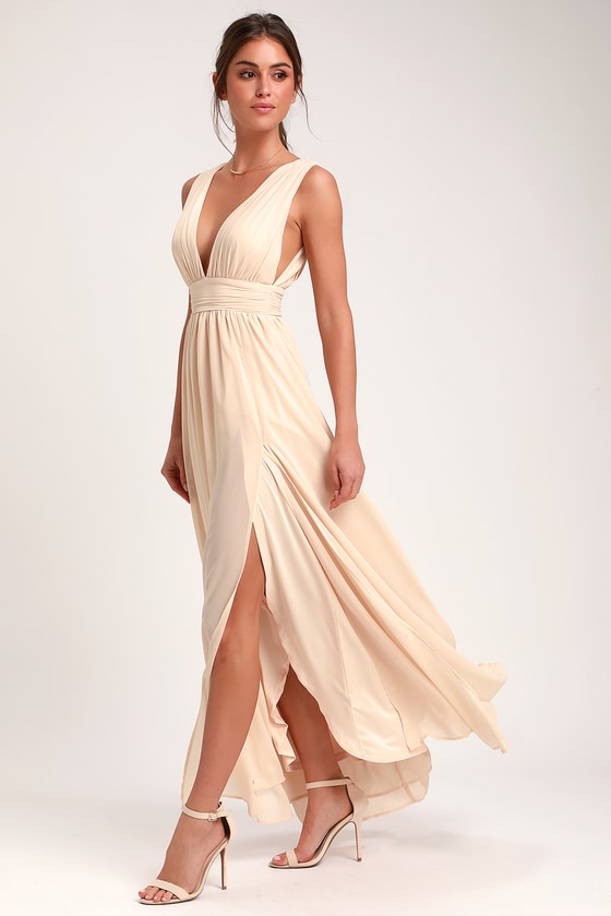 heavenly hues white maxi dress