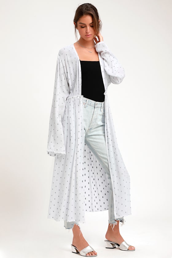 Dose of Sunshine White Embroidered Long Sleeve Duster 7