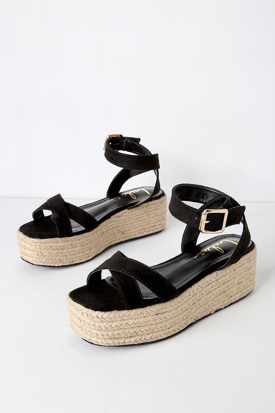 black sandals espadrilles