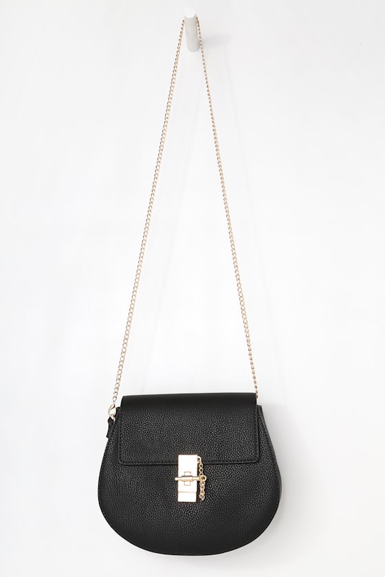 Stylish Black Purse Crossbody Bag Gold and Black Purse