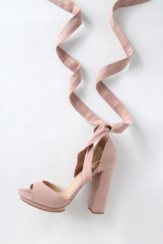 blush platform heels