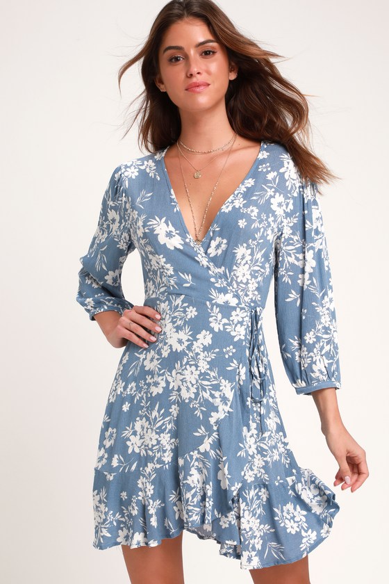 lulus blue floral dress