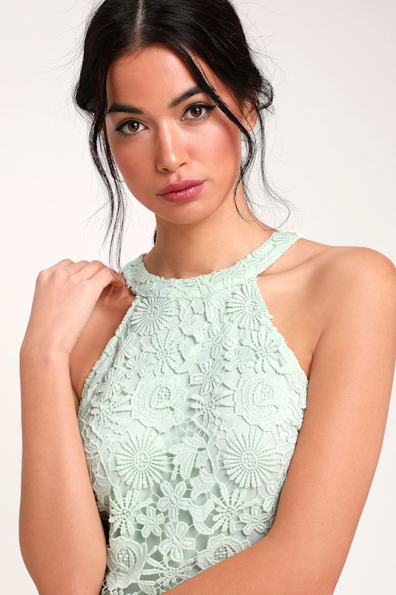 Lace Mini Dress Mint Dress Halter Dresses Sheath Dress Lulus