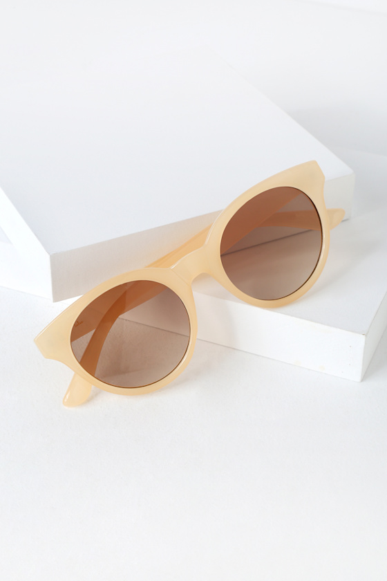 Zodiac Beige Round Sunglasses 3