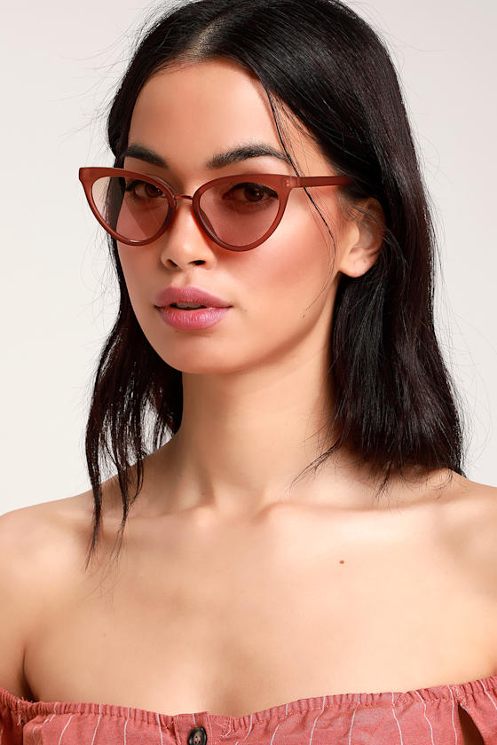 Spark Joy Rust Red Cat-Eye Sunglasses 1