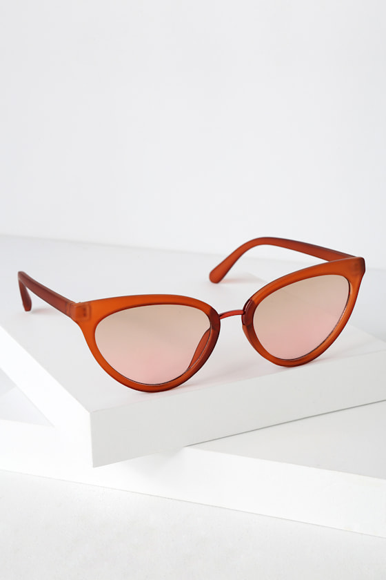 Spark Joy Rust Red Cat-Eye Sunglasses 2