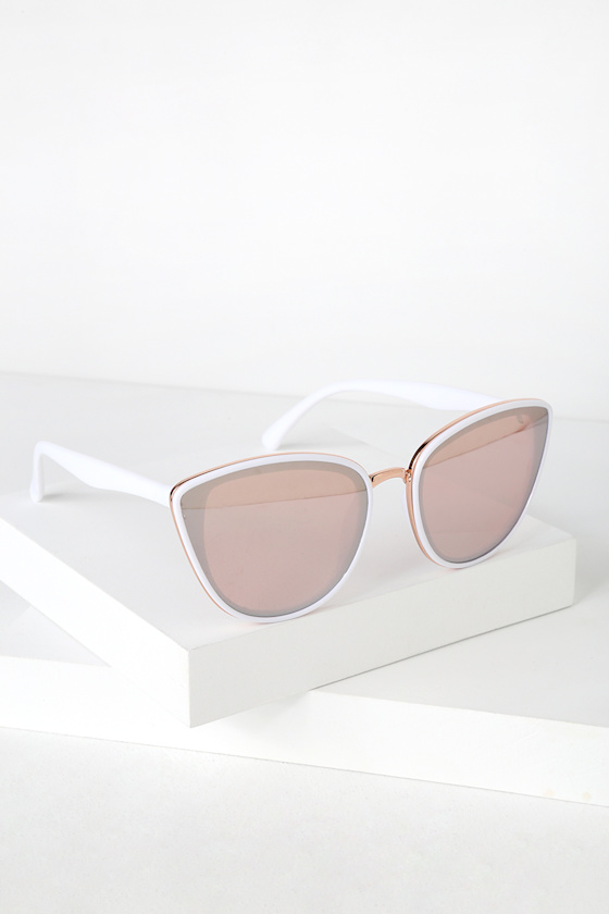 Garza White and Rose Gold Sunglasses 1