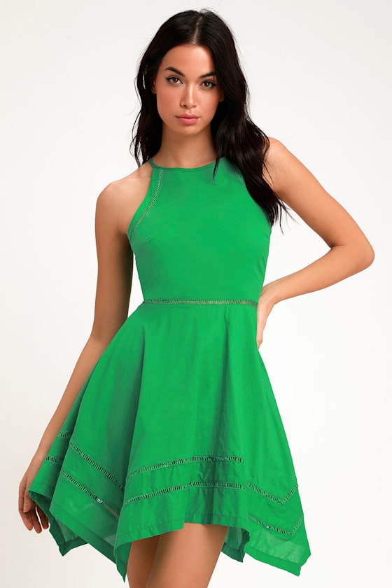 Catch Your Eye Green Skater Dress