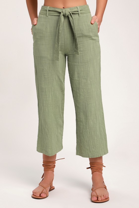 Rhythm Malta - Sage Green Pant - Wide-Leg Pants - Cropped Pants - Lulus
