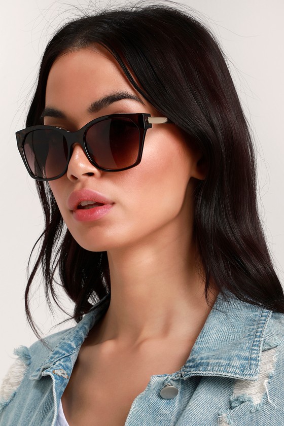 Chic Black Sunglasses - Square Sunglasses - Geometric Sunglasses - Lulus