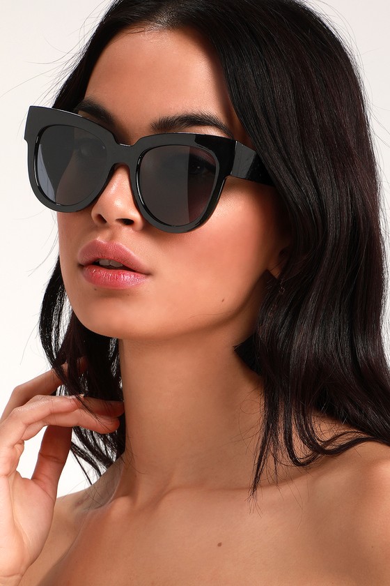 Cute Black Sunglasses - Oversized Sunglasses - Sunnies - Lulus