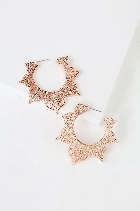 Mullen Rose Gold Hoop Earrings 1