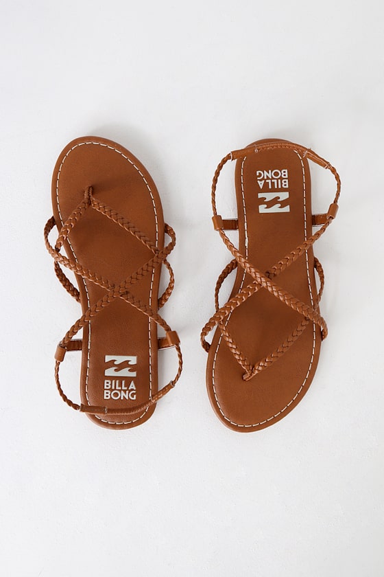 Crossing Over 2 Brown Strappy Flat Sandals 1