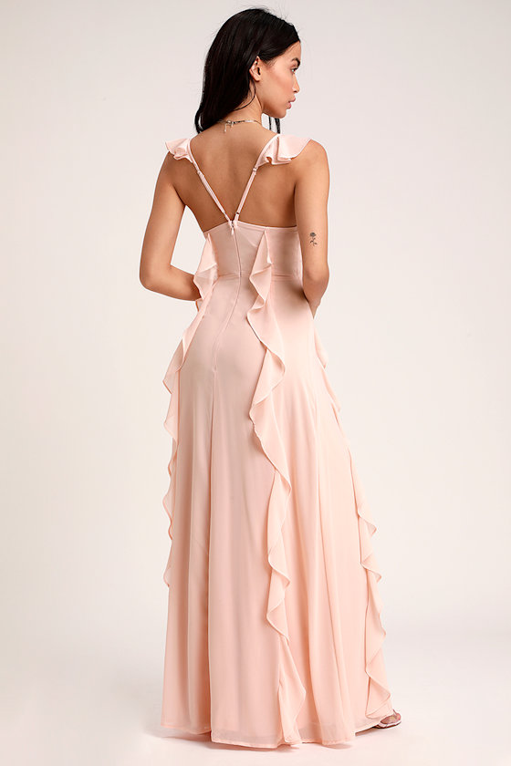 Serene Scene Blush Ruffled Maxi Dress 3