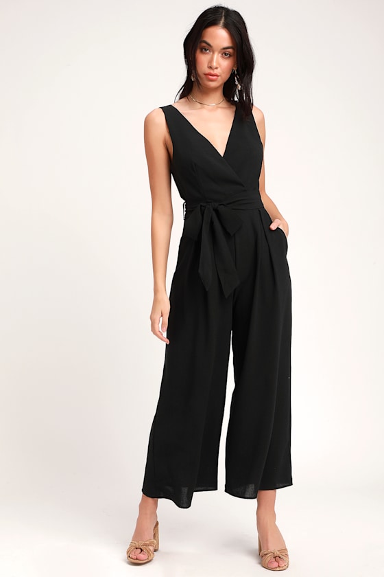 Lupita Black Sleeveless Culotte Jumpsuit 1