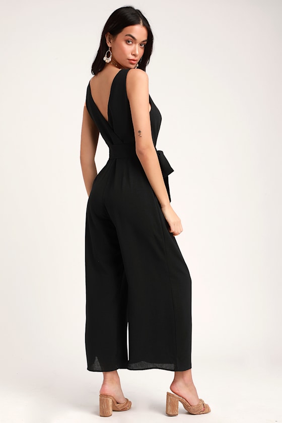 Lupita Black Sleeveless Culotte Jumpsuit 2