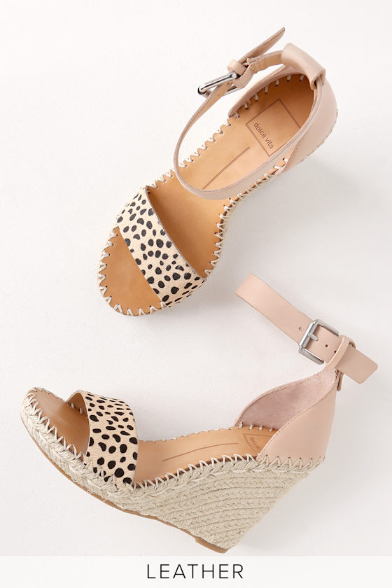 Noor Leopard Calf Hair Espadrille Wedges 3