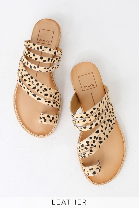 Dolce Vita Nelly - Leopard Sandals - Flat Sandals - Sandals - Lulus