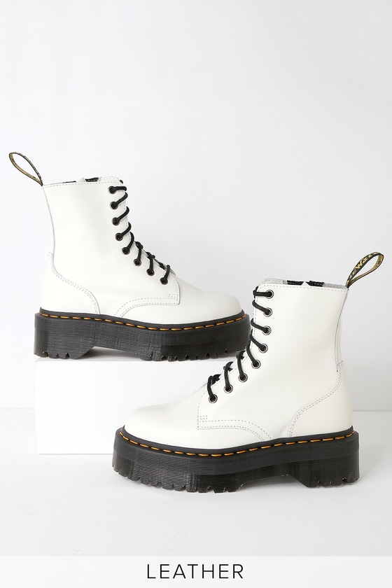 white platform doc martens