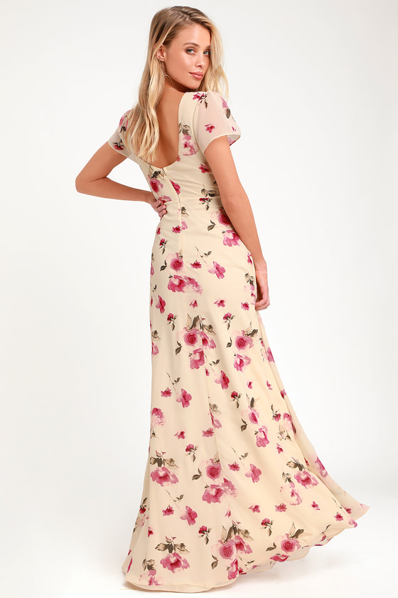 honestly love you pink floral maxi dress