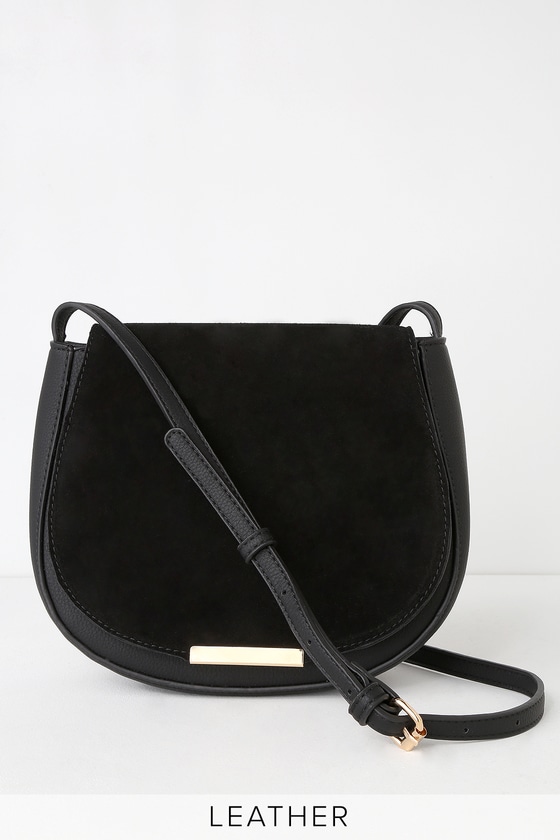 Set the Trend Black Suede Leather Purse