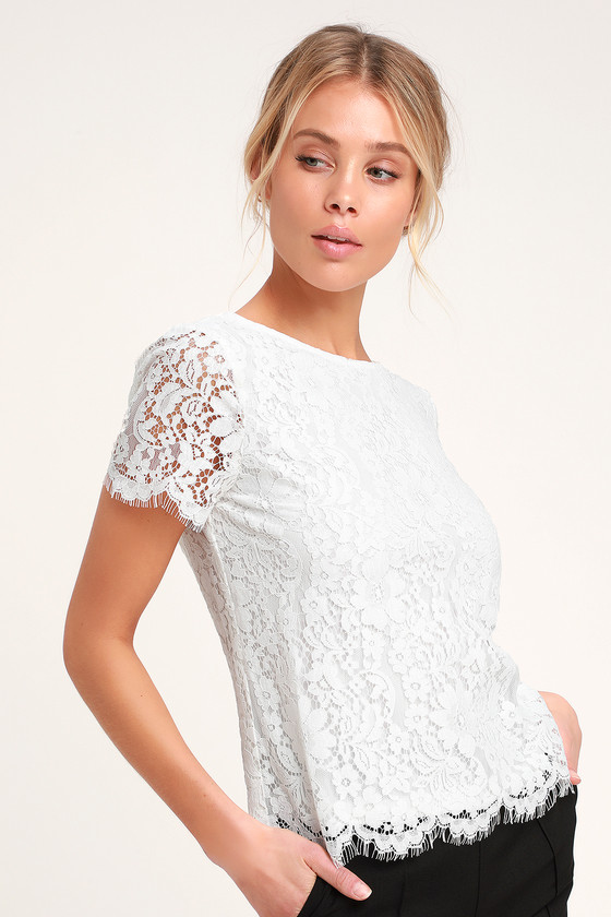 Cute White Top - White Lace Top - White Lace Blouse - Lace Blouse - Lulus