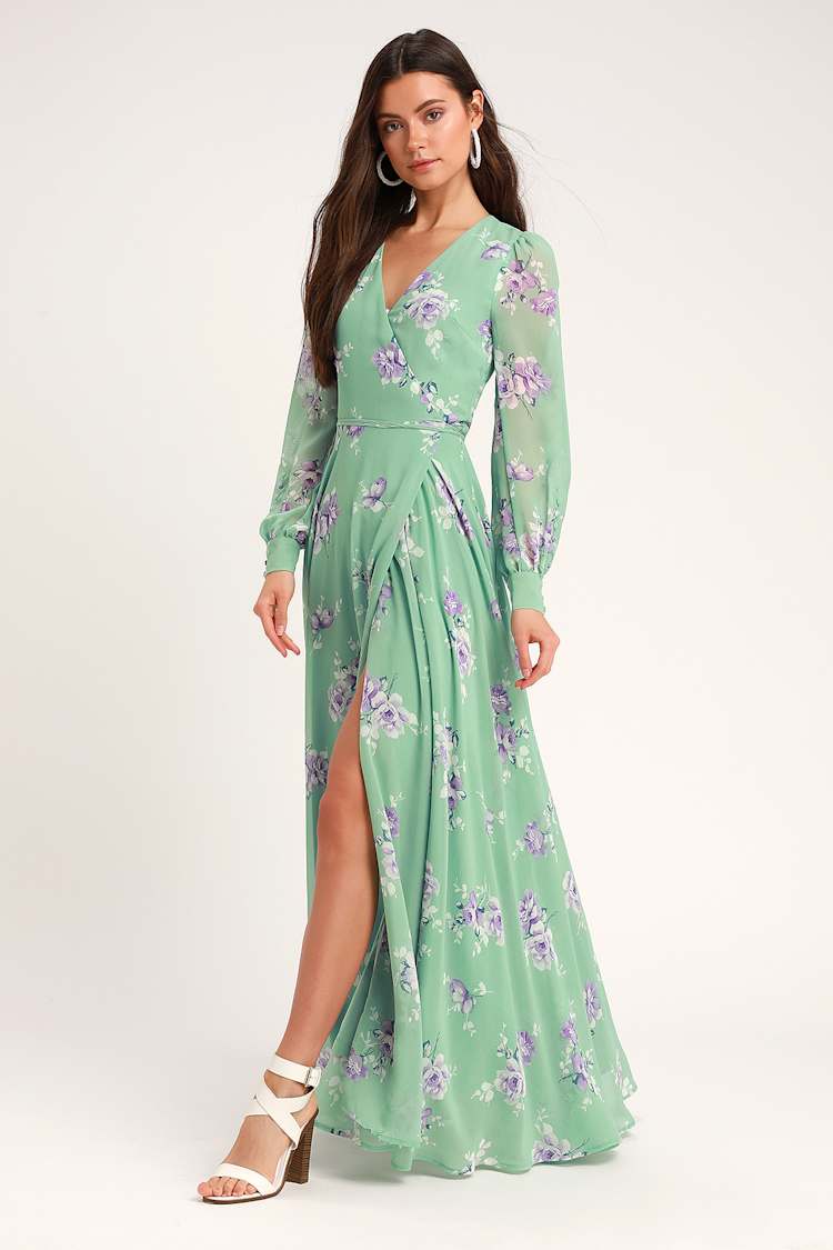 green emerald velvet dress Montaigne Ruffle Maxi Dress