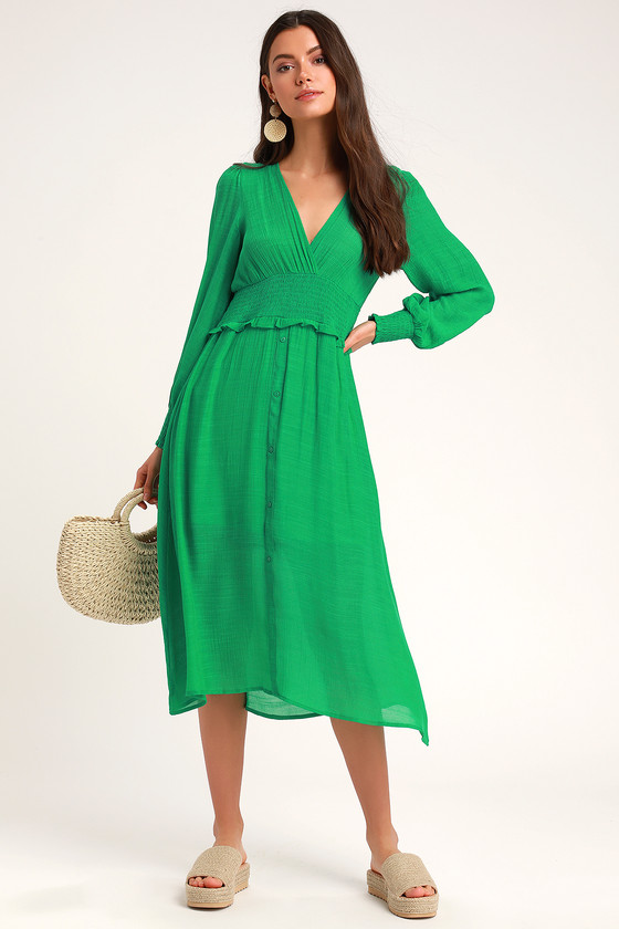 lulus green midi dress