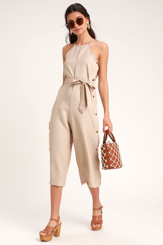 taupe jumpsuit