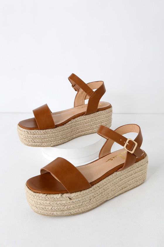 corsa tan espadrille flatform sandals