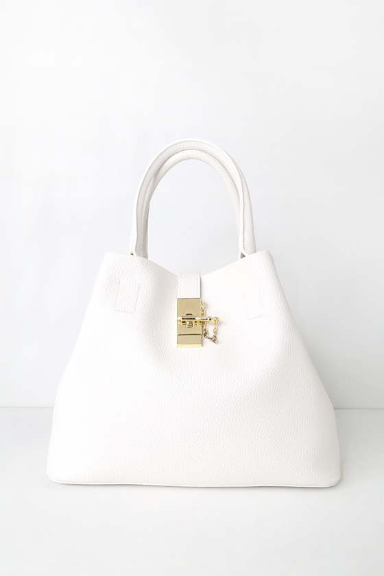Remix White Pebbled Tote 2