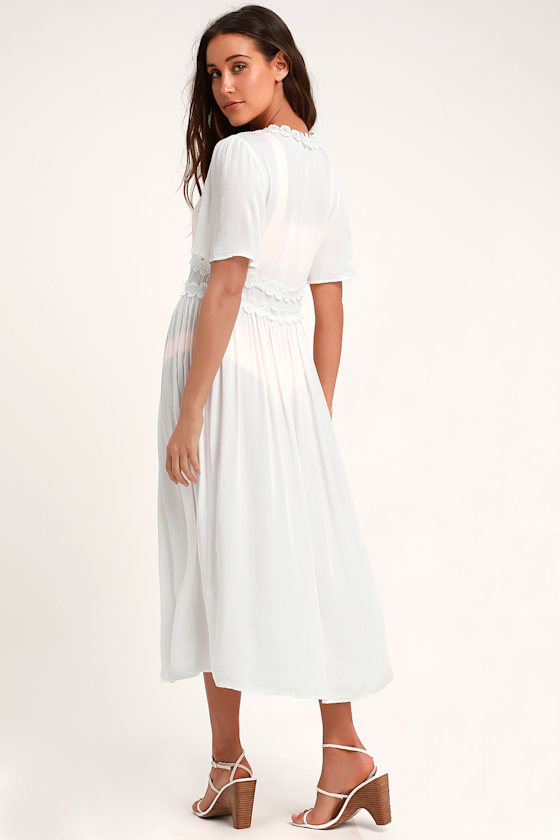 Bay Breeze White Short Sleeve Duster 4