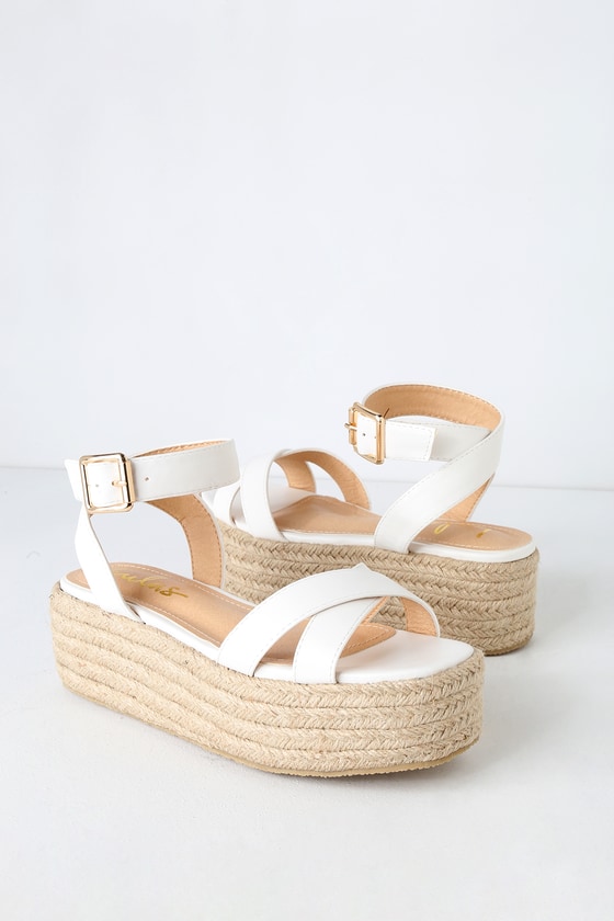 Cute White Espadrilles - Espadrille Sandals- Platform Sandals - Lulus