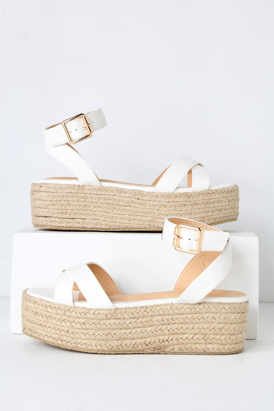 white espadrilles platform