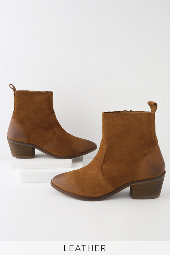 Mara Burnt Bronze Suede Leather Ankle Boots 2