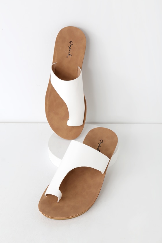 asymmetrical slide sandals