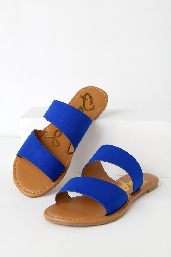 cobalt blue flip flops